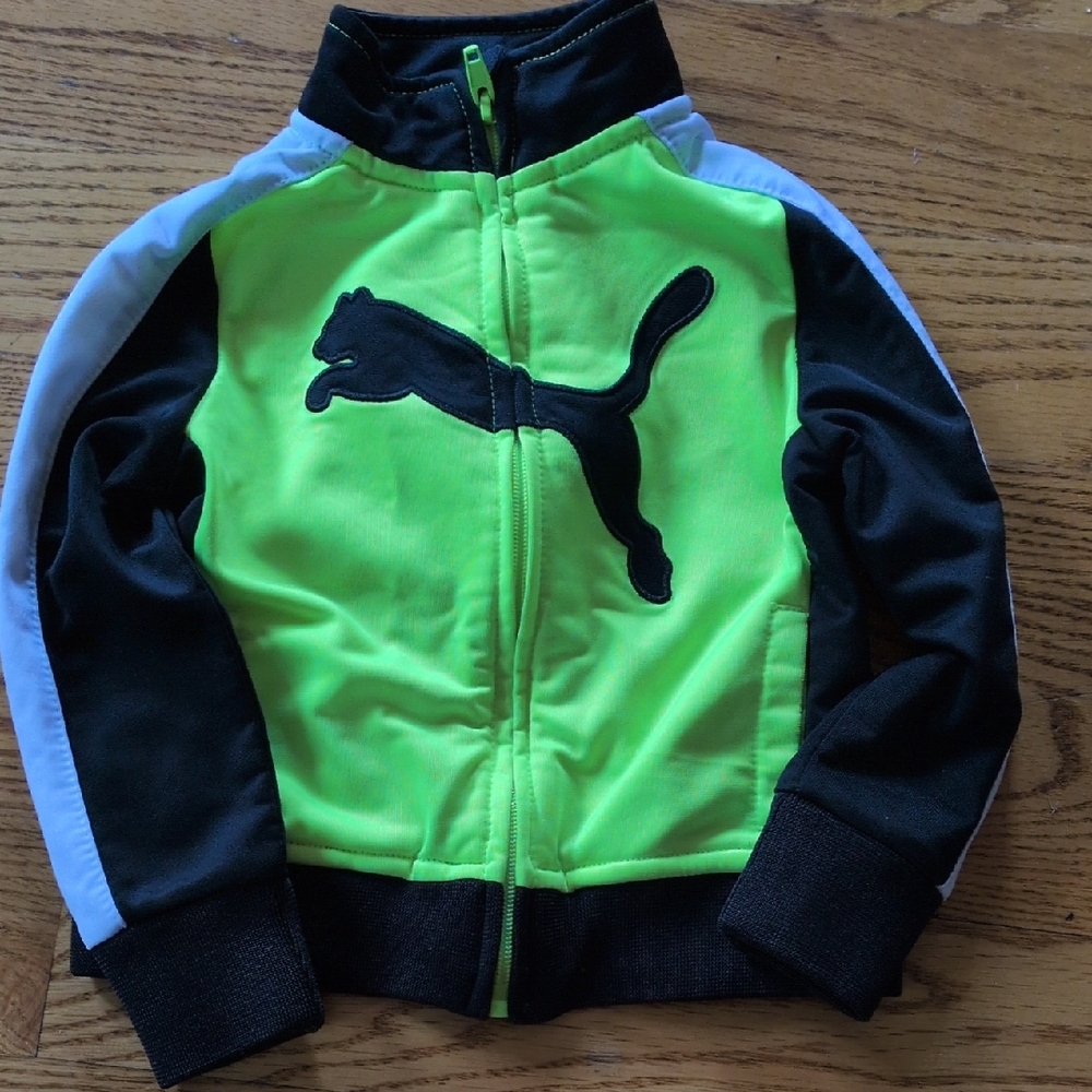 Puma Black and Neon Yellow Track Jacket